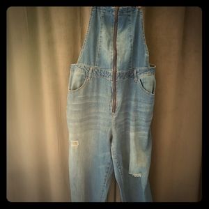 Zip front overalls
